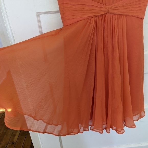 Bcbg MAX AZARIA DURAN MELON SILK COCKTAIL PROM STRAPLESS MINI DRESS SIZE… - Picture 4 of 16